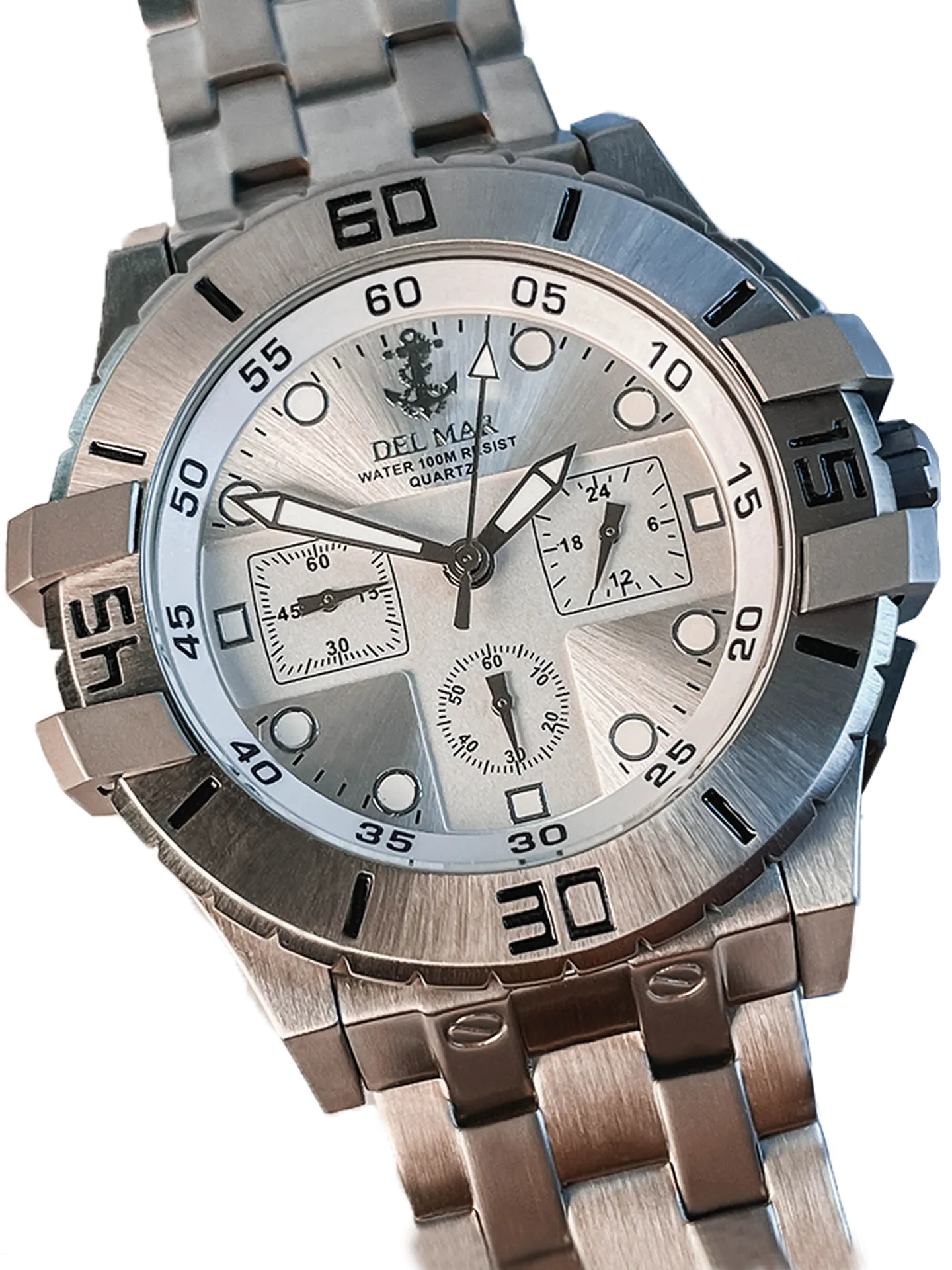 Men's All Stainless Steel Chronograph Watch 100M #50210