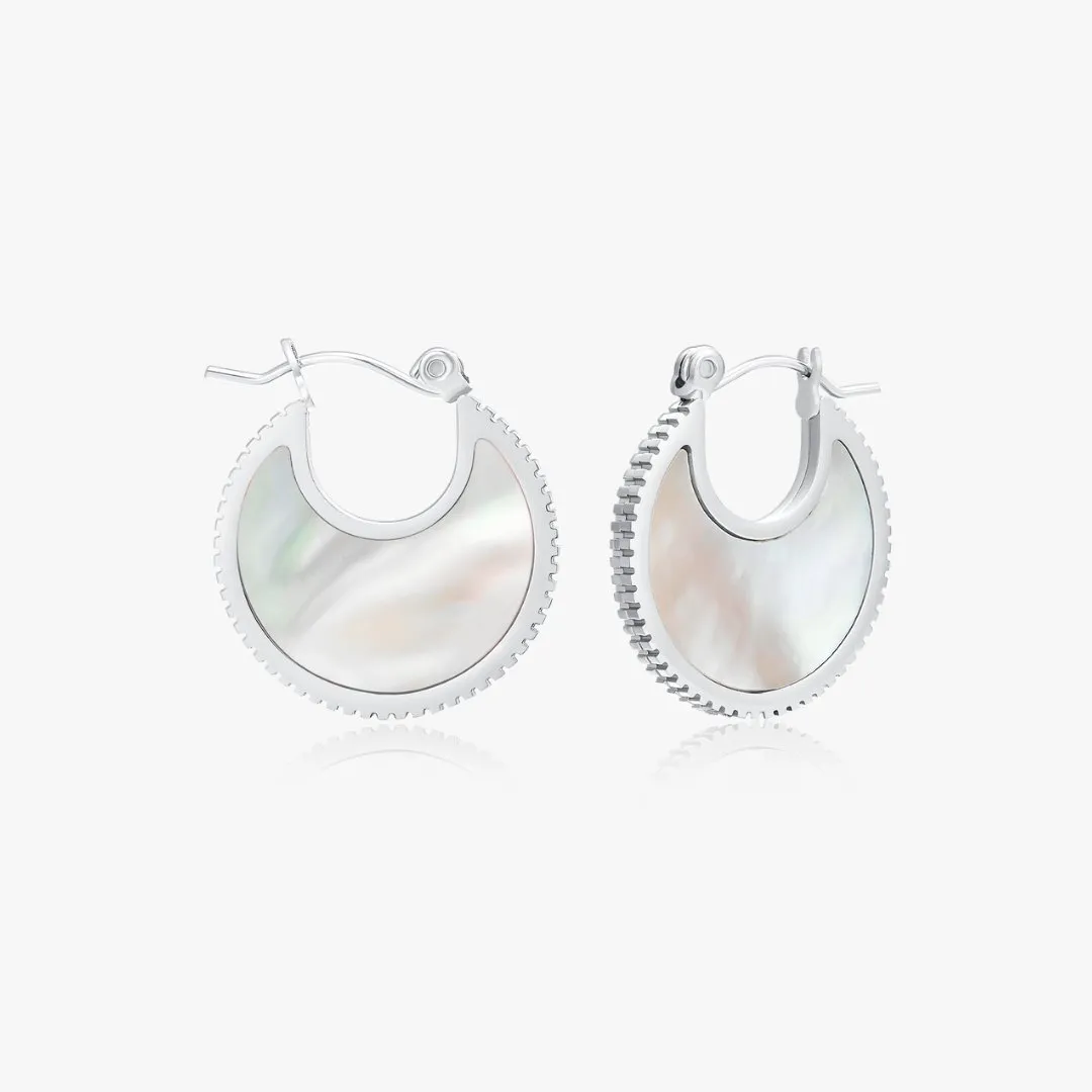 Mother of Pearl Hoop Earrings