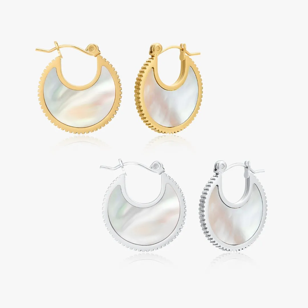 Mother of Pearl Hoop Earrings