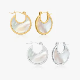 Mother of Pearl Hoop Earrings