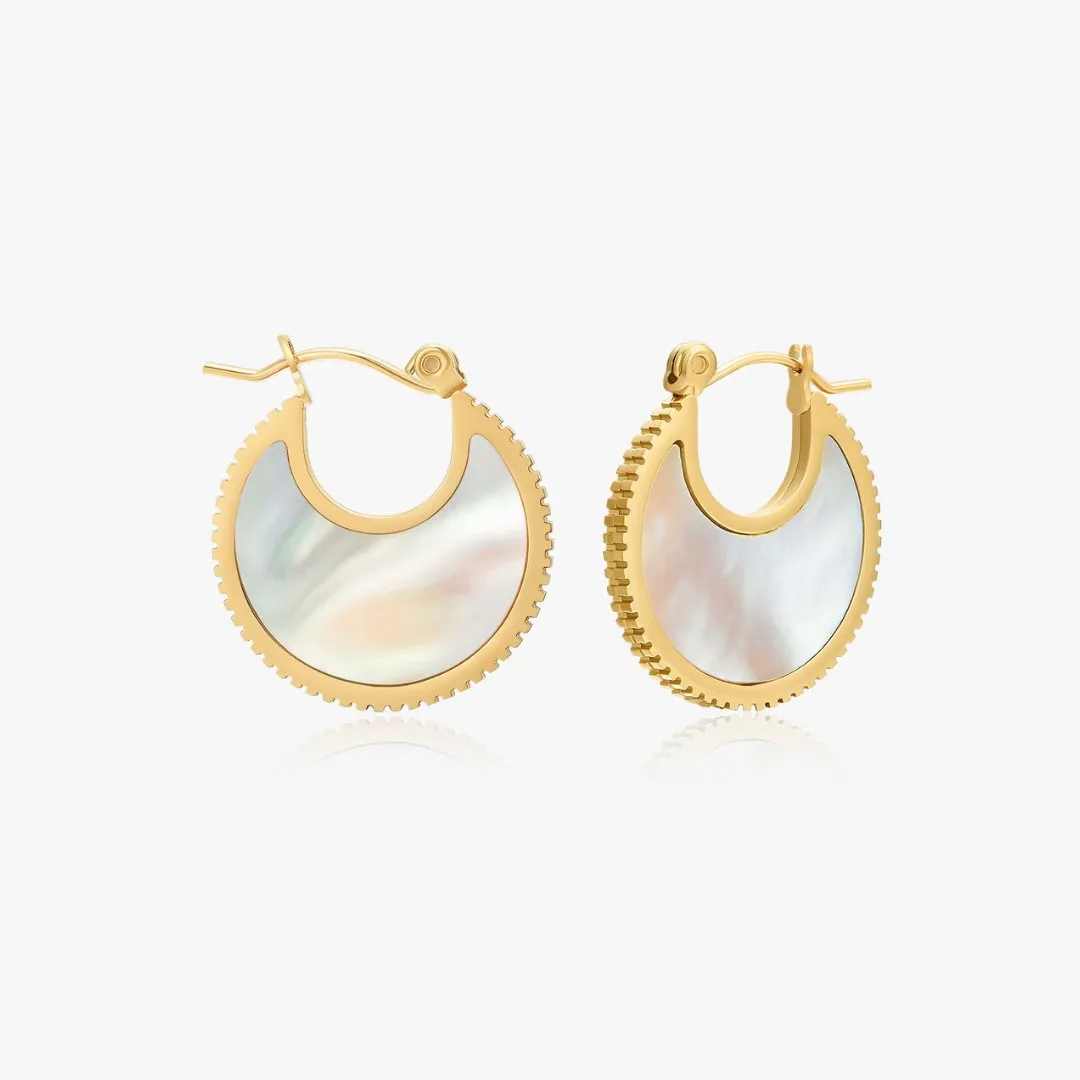 Mother of Pearl Hoop Earrings