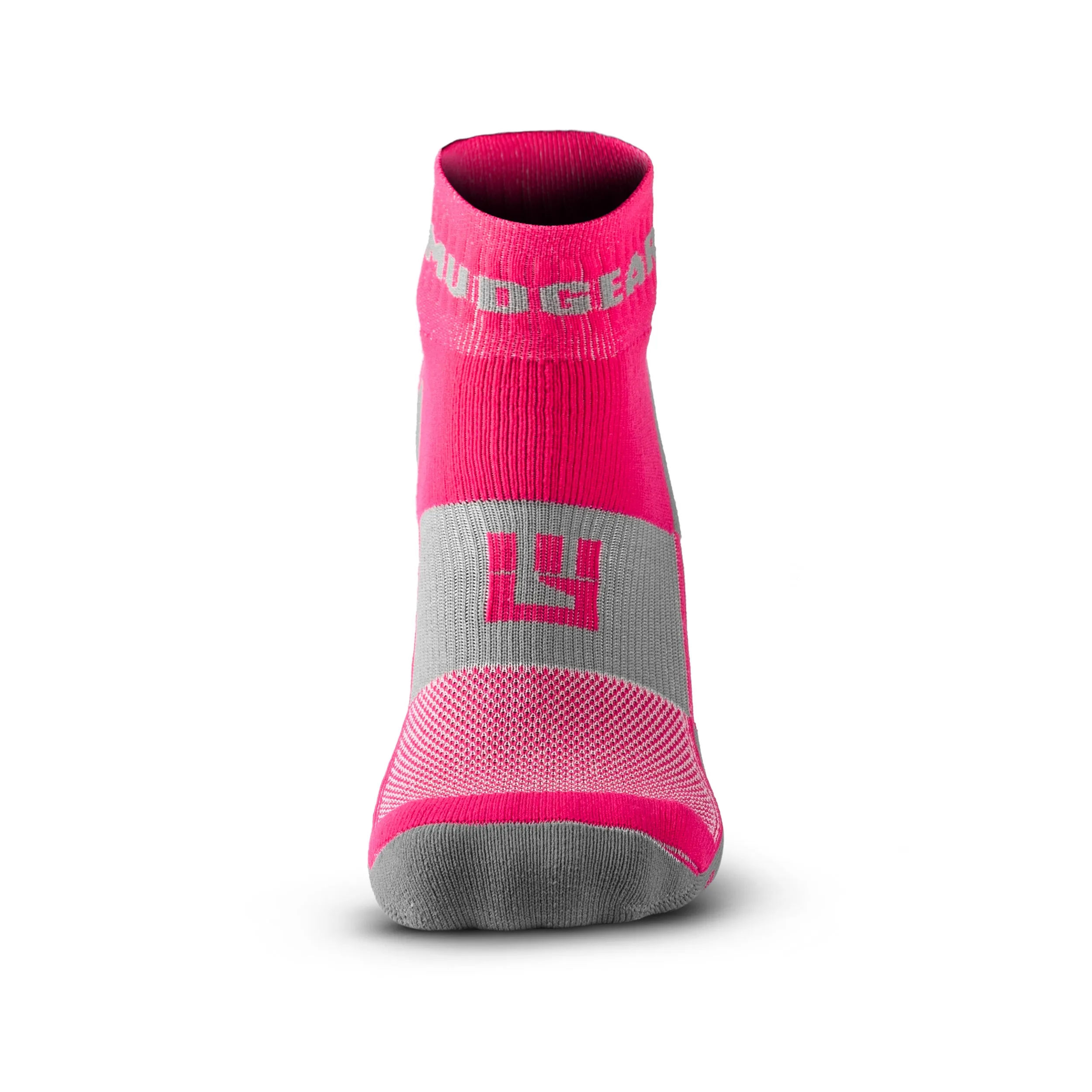 MudGear Quarter (¼) Crew Socks - Pink/Gray (2 pair pack)