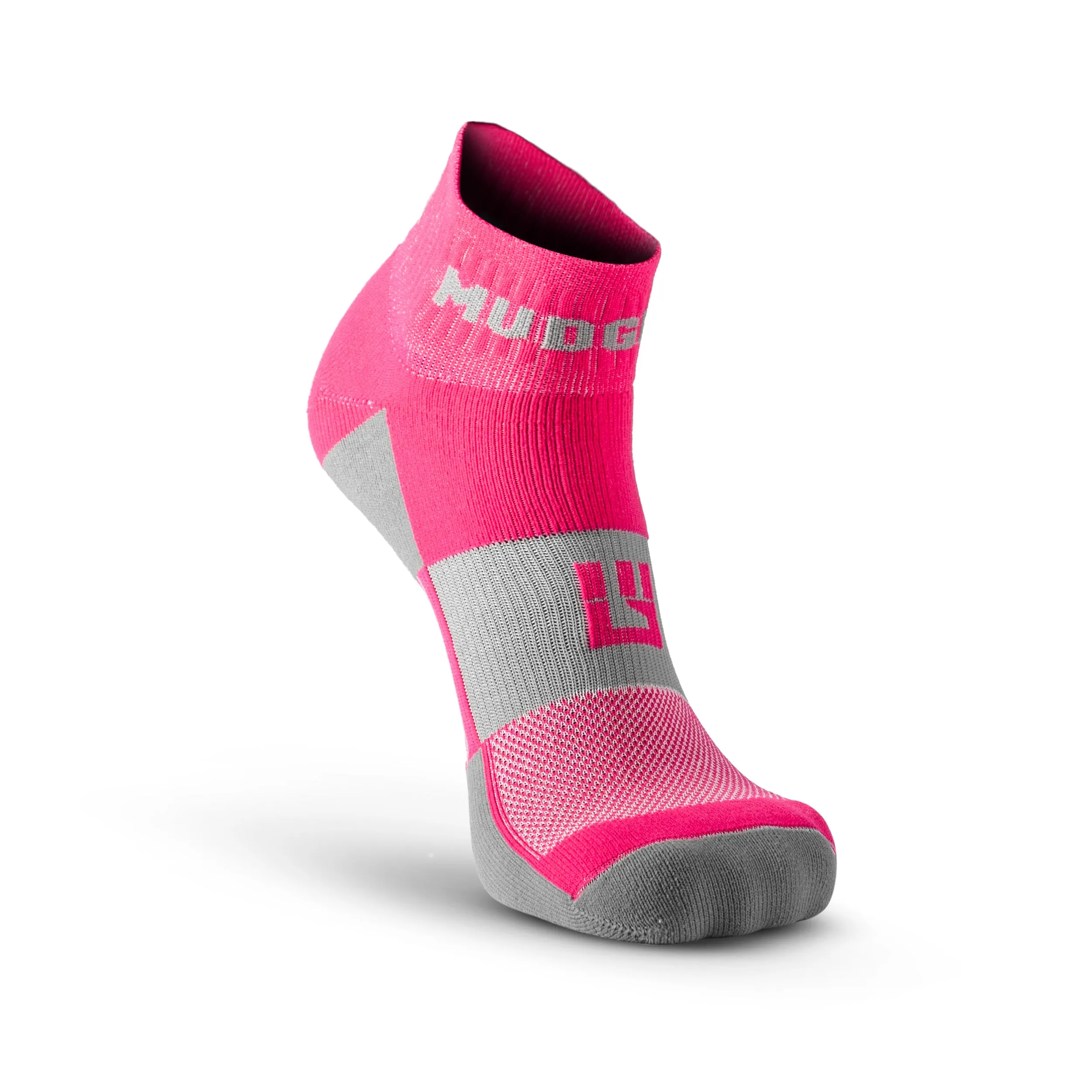 MudGear Quarter (¼) Crew Socks - Pink/Gray (2 pair pack)