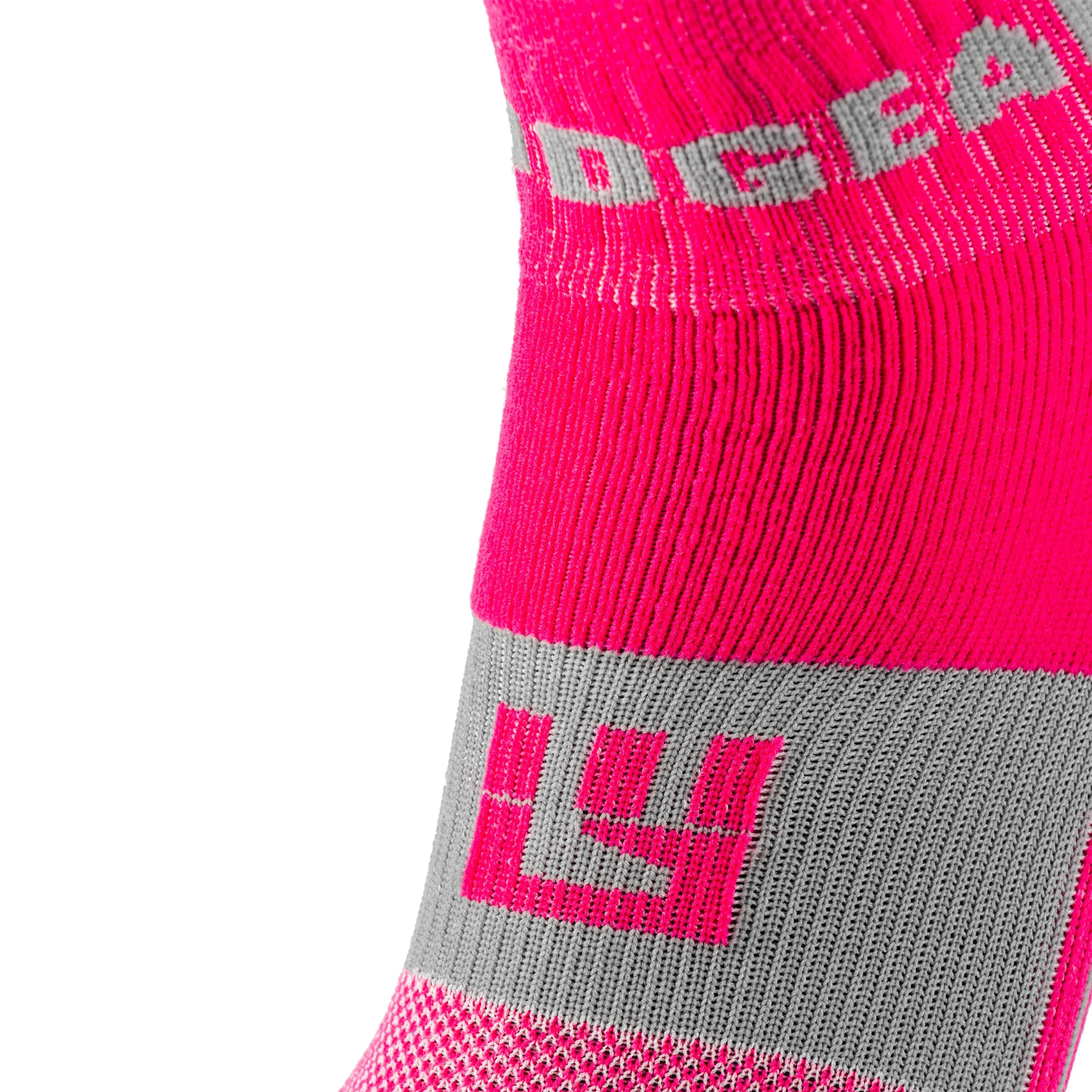 MudGear Quarter (¼) Crew Socks - Pink/Gray (2 pair pack)