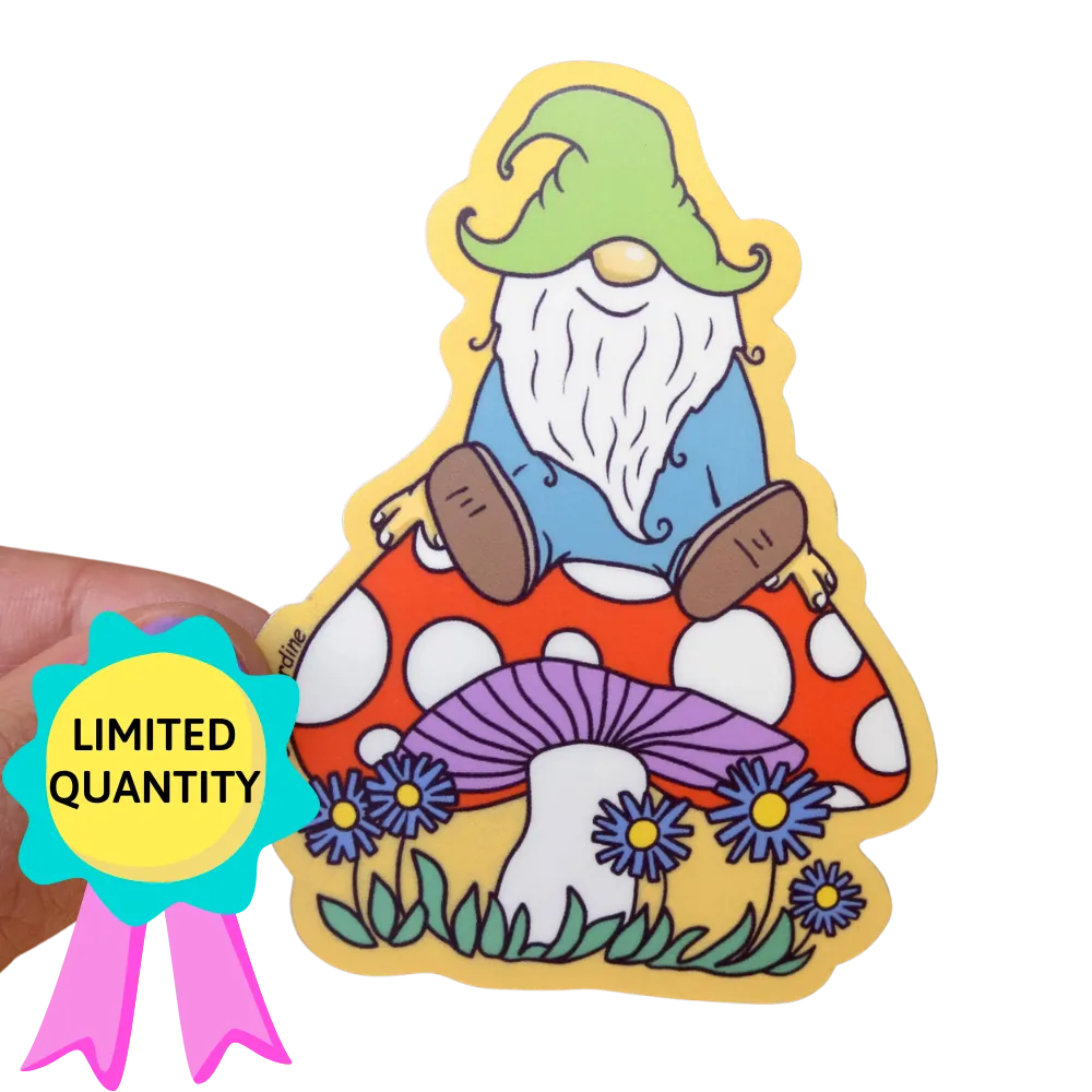 Mushroom Gnome 3" Sticker (FREE SHIPPING)