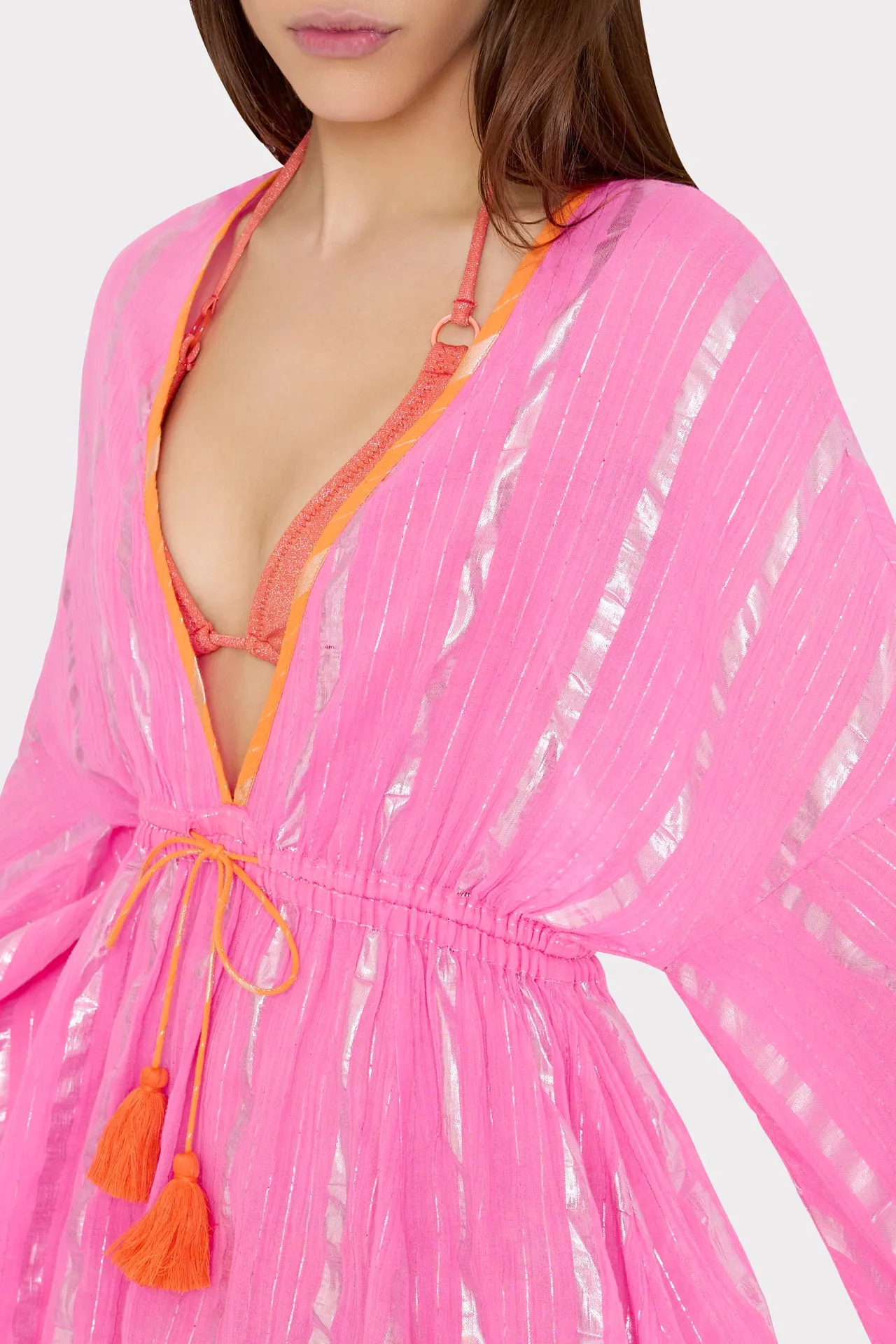 Olympia Lurex Stripe Coverup Dress