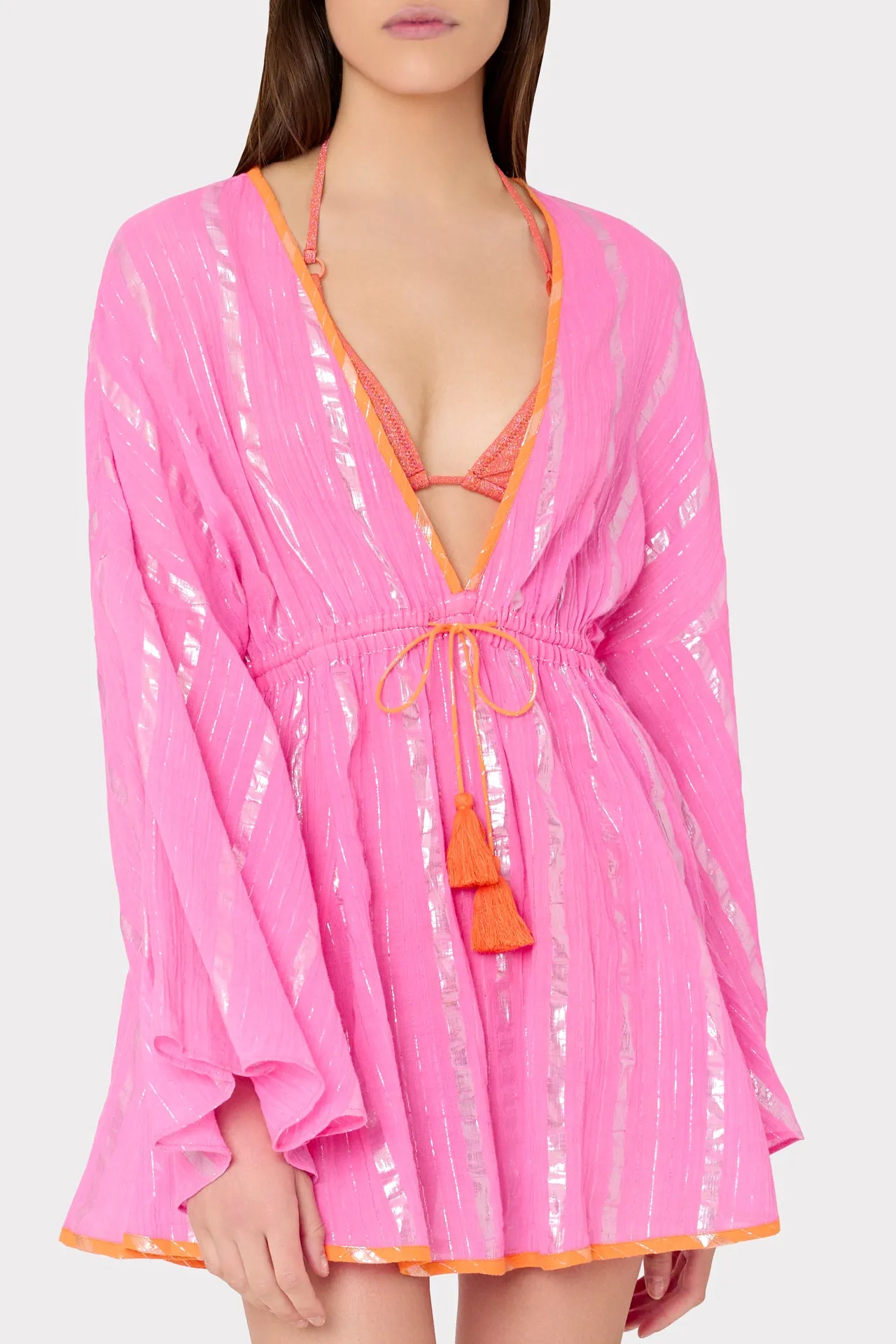 Olympia Lurex Stripe Coverup Dress