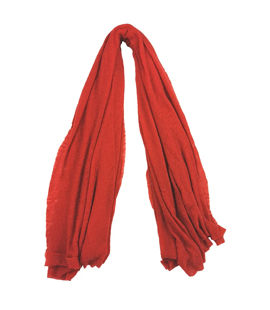 Orange Red Large Cashmere Plain Stole