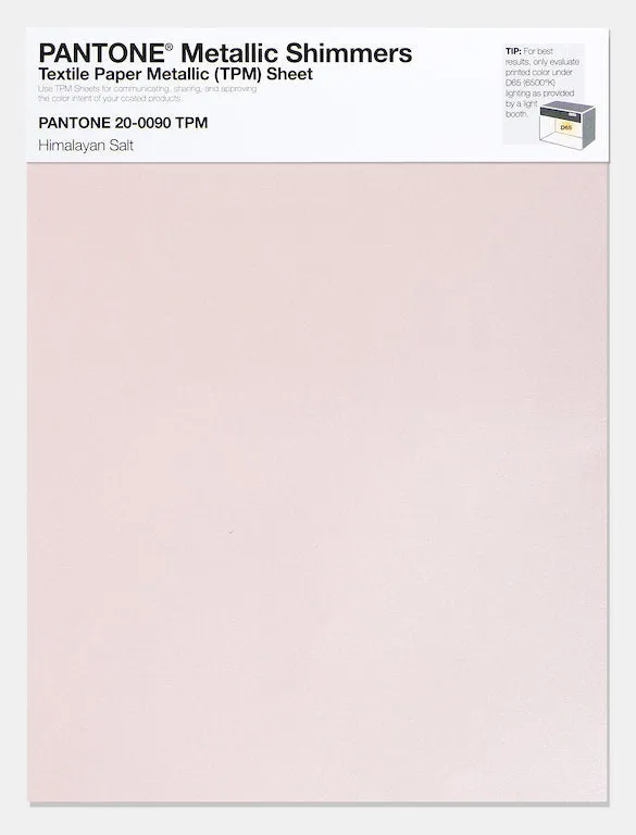 Pantone Metallic Shimmers Textile Paper Metallic Sheet 20-0090 Himalayan Salt