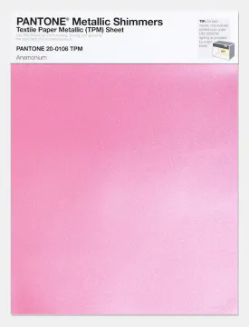 Pantone Metallic Shimmers Textile Paper Metallic Sheet 20-0106 Anemonium