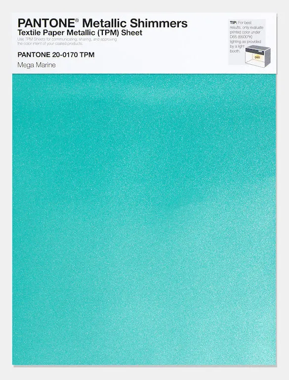 Pantone Metallic Shimmers Textile Paper Metallic Sheet 20-0170 Mega Marine