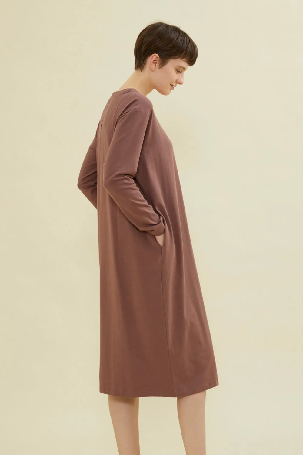 Soft Modal Snap Down Nursing Dress