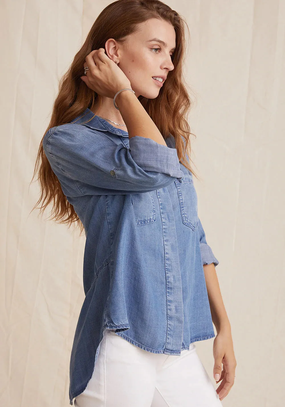 Split Back Button Down - Medium Ombre