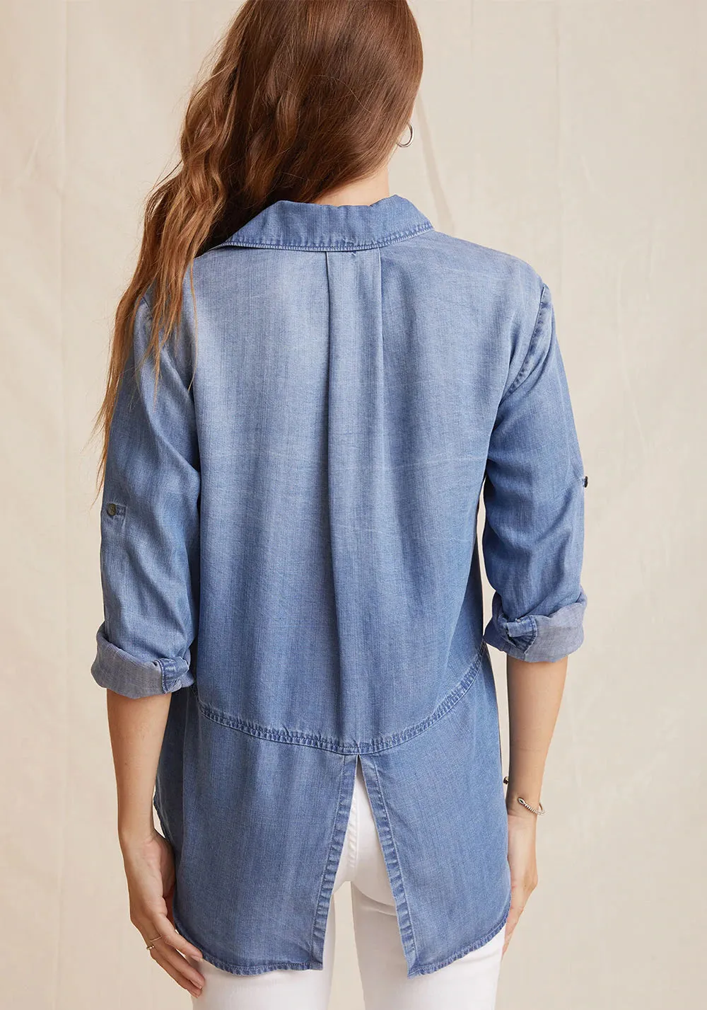 Split Back Button Down - Medium Ombre