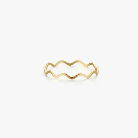 Wavy Stacking Ring in Gold