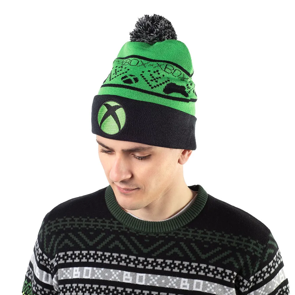 Xbox Green & Black Pompom Beanie